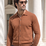 100% Cashmere Polo Cardigan - Cross & Crown