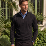 Zip Black Lapel Sports Sweatshirt - Cross & Crown