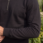 Zip Black Lapel Sports Sweatshirt - Cross & Crown