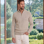 Elegant Quarter Zip Sweater - Cross & Crown