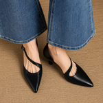 Evani Genuine Leather D'Orsay Heels