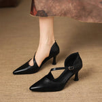 Evani Genuine Leather D'Orsay Heels