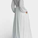 Marilou Long Minimalist Cotton Dress With A Felted Look