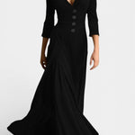 Camelia Long Velvet Blazer Style Dress