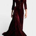 Camelia Long Velvet Blazer Style Dress