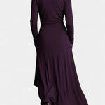 Ébeline Irregular Long Dress With High Neck In Gothic And Bohemian Inspiration