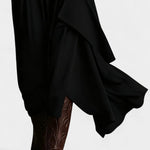 Ébeline Irregular Long Dress With High Neck In Gothic And Bohemian Inspiration