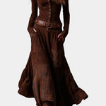 Elegant Long Vintage Checkered Marlis Dress