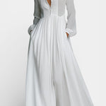 Marilou Long Minimalist Cotton Dress With A Felted Look