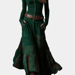 Elegant Long Vintage Checkered Marlis Dress