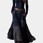 Elegant Long Vintage Checkered Marlis Dress