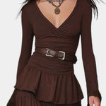 Hinda Midi Retro Ruffled Dress