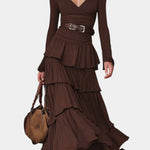 Hinda Midi Retro Ruffled Dress
