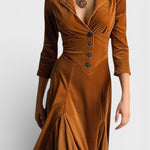 Camelia Long Velvet Blazer Style Dress