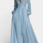 Marilou Long Minimalist Cotton Dress With A Felted Look
