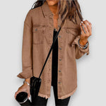 Robin Frayed-Hem Denim Shacket