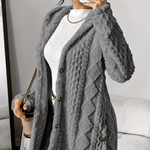 Lana Hooded Plush Textured Cardigan