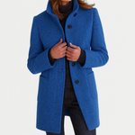 Emma Stand-Collar Button-Front Coat