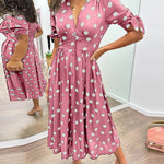 Vivienne Polka Dot V-Neck Dress