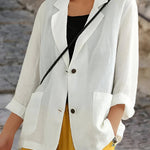 Faye Notch-Lapel Two-Button Blazer