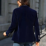 Erin Gold-Button Velvet Blazer