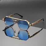 Meridian Gold-Metal Gradient Sunglasses