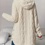 Lana Hooded Plush Textured Cardigan
