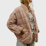 Fern Quilted Zip-Up Bomber Jacket