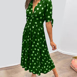 Vivienne Polka Dot V-Neck Dress