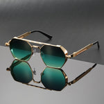 Meridian Gold-Metal Gradient Sunglasses