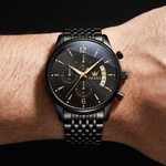 Caldwell Moon Phase Stainless Steel Watch