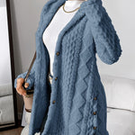 Lana Hooded Plush Textured Cardigan