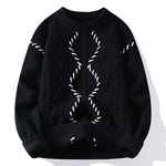 Remi Cable-Knit Contrast Stitch Crewneck Sweater