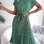 Roselyn Pleated Floral A-Line Dress