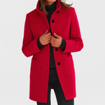 Emma Stand-Collar Button-Front Coat
