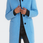 Emma Stand-Collar Button-Front Coat