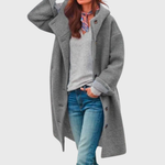 Freya Hooded Long Teddy Coat