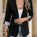 Iris Open-Front Striped Cuff Blazer