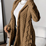 Lana Hooded Plush Textured Cardigan