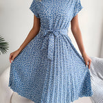 Roselyn Pleated Floral A-Line Dress
