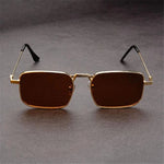 Hudson Rectangular Metal Sunglasses