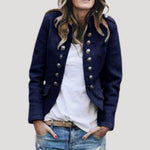 Vida Double-Breasted Military Cropped Jacket