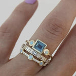 Luminara Vintage Blue Crystal Statement Ring