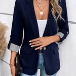 Iris Open-Front Striped Cuff Blazer