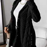 Lana Hooded Plush Textured Cardigan
