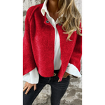 Cora Cropped Fuzzy Snap-Button Jacket