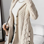 Lana Hooded Plush Textured Cardigan