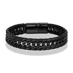 Vanguard Braided Leather Stainless Steel Bracelet