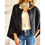 Cora Cropped Fuzzy Snap-Button Jacket