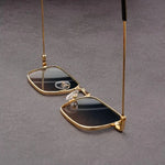 Hudson Rectangular Metal Sunglasses